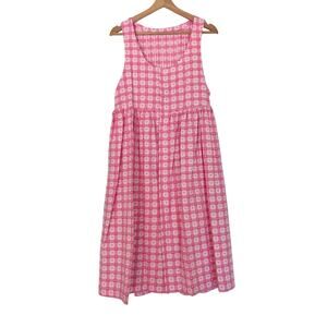 Handmade OOAK Pink White Heart Dress— Size XS / Small, Reversible